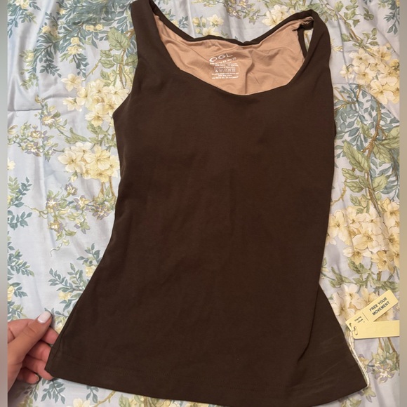 OGL Brown Fitted Sleeveless Tank Top - Picture 1 of 2